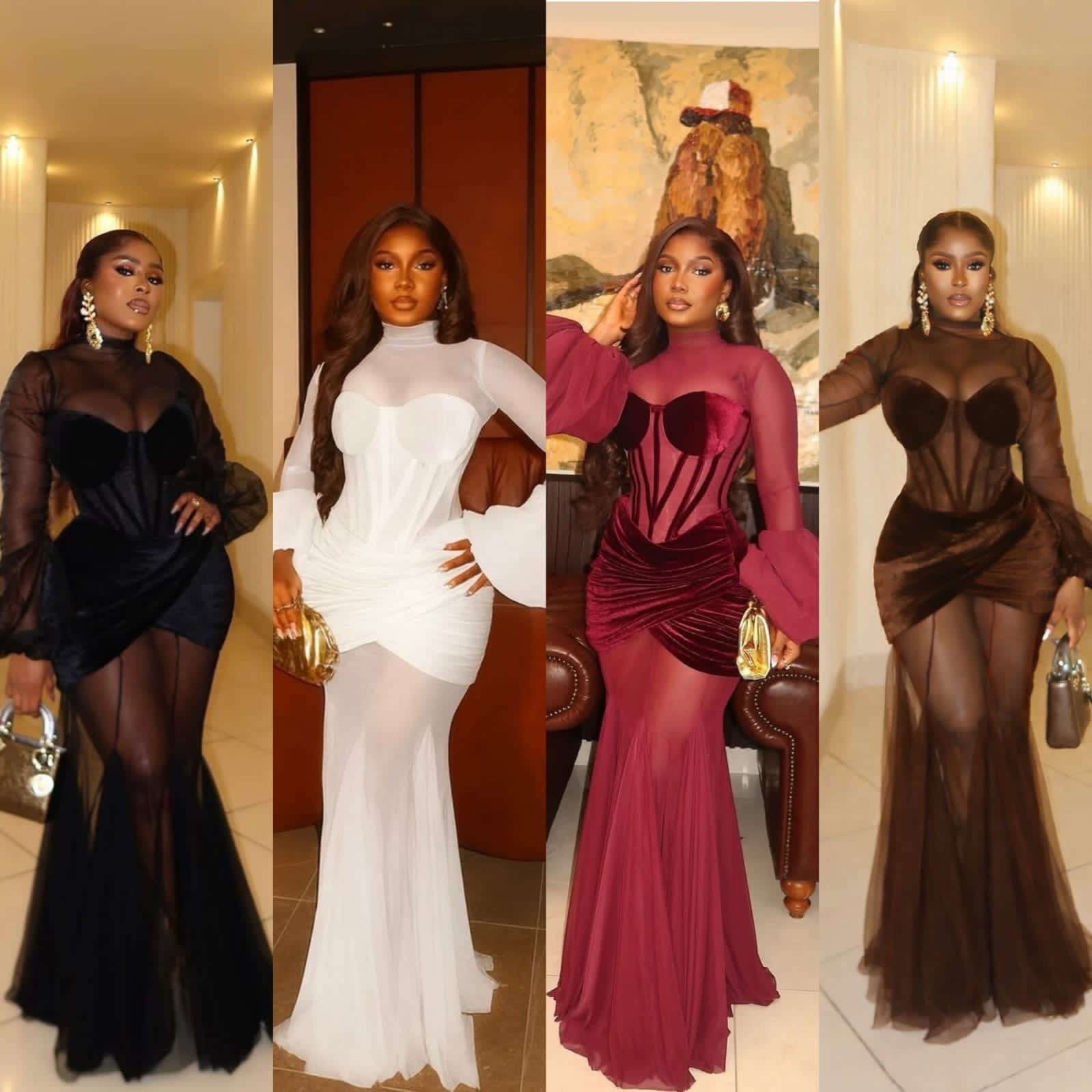 MESH VELVET DRESS - Image 1