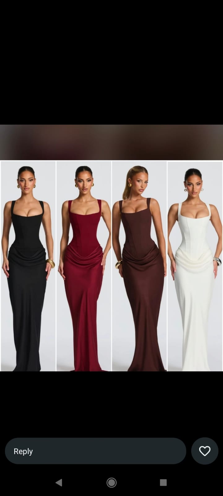 Long half satin dress  - Image 1