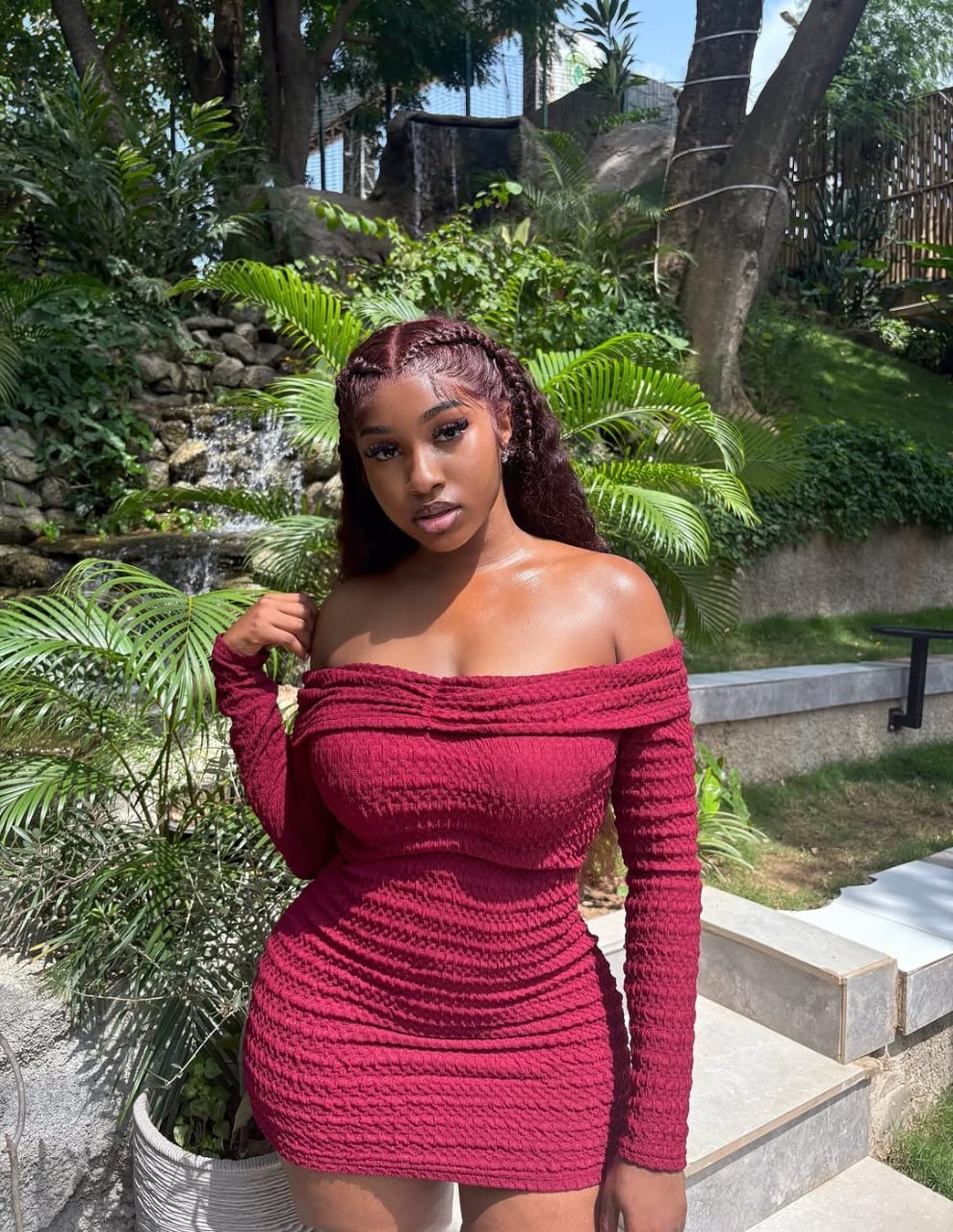  BURGANDY DRESS - Image 1
