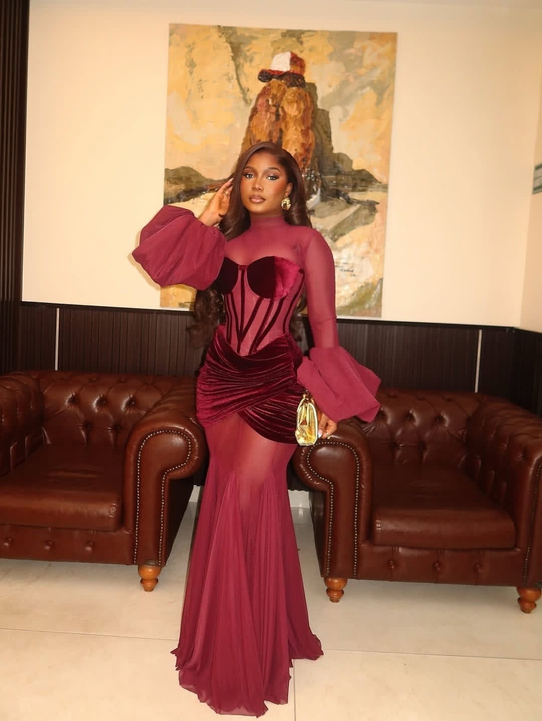 MESH VELVET DRESS - Image 2